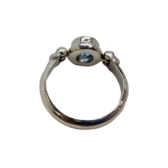 Sterling Silver Blue Spinel Solitaire Ring Sz 7.25 - Picture 6 of 7